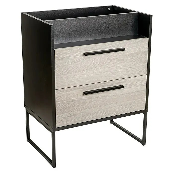 BAUHAUS Jannik Waschtischunterschrank - 58 x 39 x 76,5 cm, Steinesche, Matt - Diagonale Ansicht