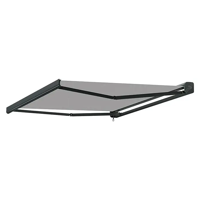 SmartSun Toldo con motor Fiji - Gris piedra, Ancho: 5 m, Caída: 3 m - Vista angular