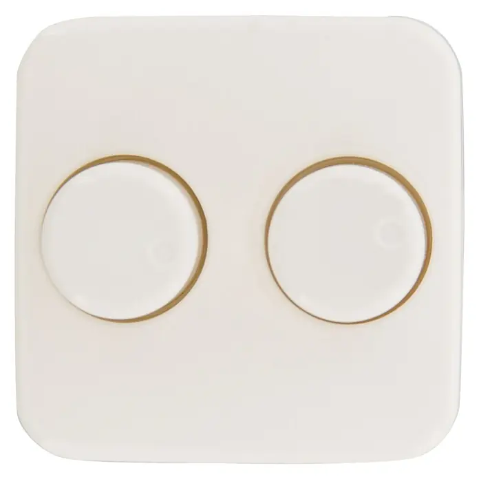 Draaidimmer-afdekraam Duo - Polarwit, Kunststof, Inbouw - Vooraanzicht