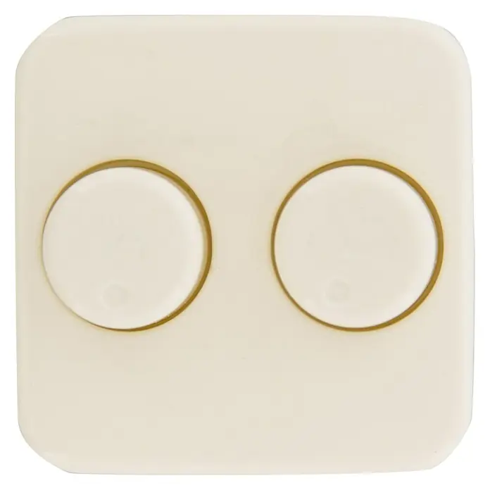 Q-Link Draaidimmer-afdekraam Duo - Crème, Kunststof, Inbouw - Vooraanzicht