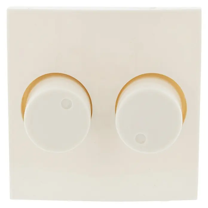 Draaidimmer-afdekraam Duo - Polarwit, Kunststof, Inbouw - Vooraanzicht