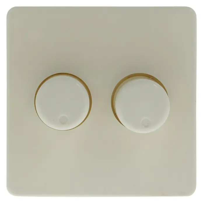 Draaidimmer-afdekraam Duo - Crème, Kunststof, Inbouw - Vooraanzicht