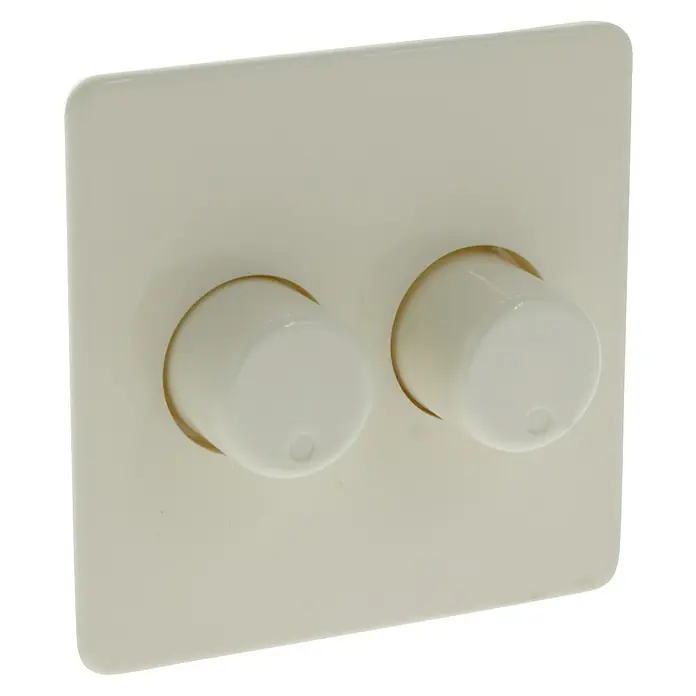 Draaidimmer-afdekraam Duo - Crème, Kunststof, Inbouw - Diagonaal zicht