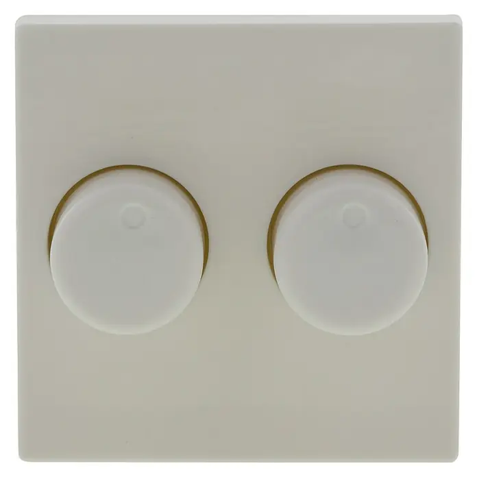 Draaidimmer-afdekraam Duo - Polarwit, Kunststof, Inbouw - Vooraanzicht
