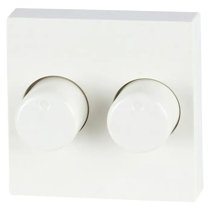 Draaidimmer-afdekraam Duo - Polarwit, Kunststof, Inbouw - Diagonaal zicht