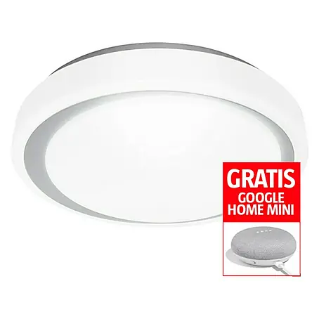 Ledvance  Plafón LED redondo Moon y altavoz Google Home Mini