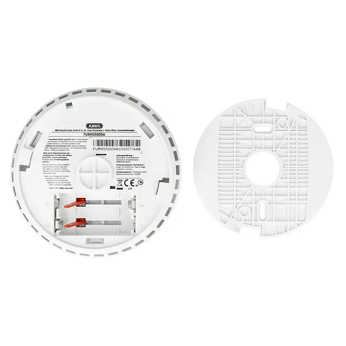 Abus Smartvest Funkrauchwarnmelder FURM35000A - Durchmesser: 12,2 cm, Passend für: Abus Smartvest Alarmanlage, Batterielaufzeit: 2 Jahre - Rückansicht