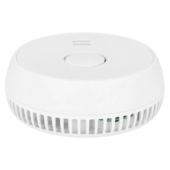 UniTEC Rauchwarnmelder - Durchmesser: 9 cm, Batterielaufzeit: 1 Jahr, 85 dB - Diagonale Ansicht