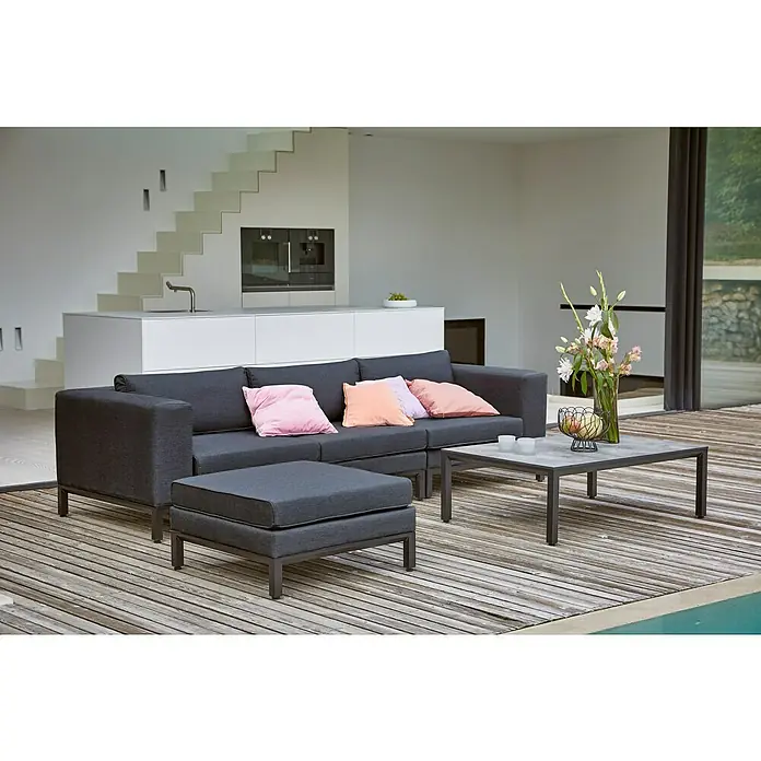 Sunfun Loungemöbel-Set Aria - 5 -tlg., Aluminium, Anthrazit, Schwarz - Stimmungsaufnahme