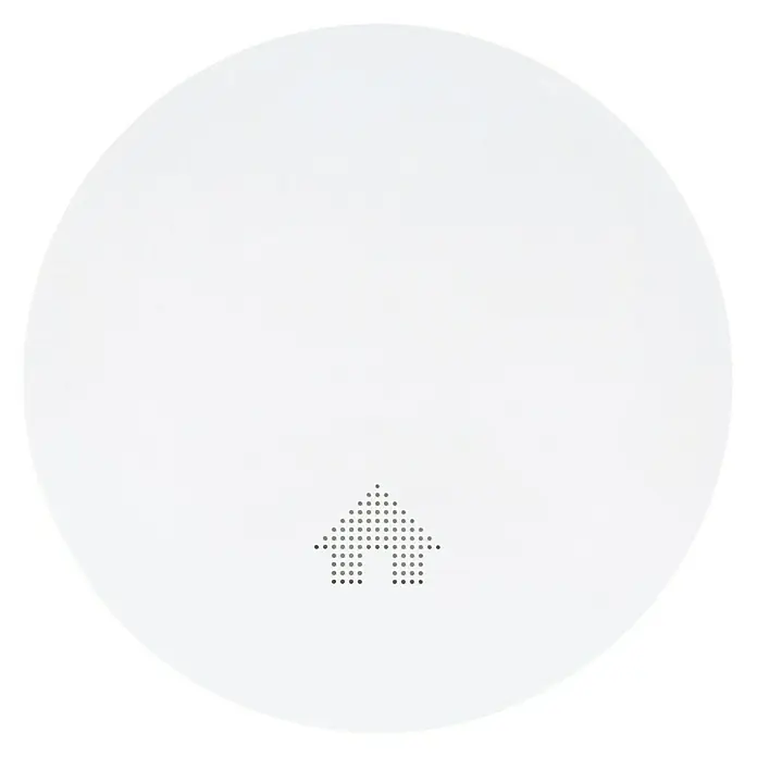 UniTEC Rauchwarnmelder Design - Durchmesser: 12,5 cm, Höhe: 2,5 mm, Batterielaufzeit: 10 Jahre, Alarmsignal: 85 dB, Weiß - Draufsicht