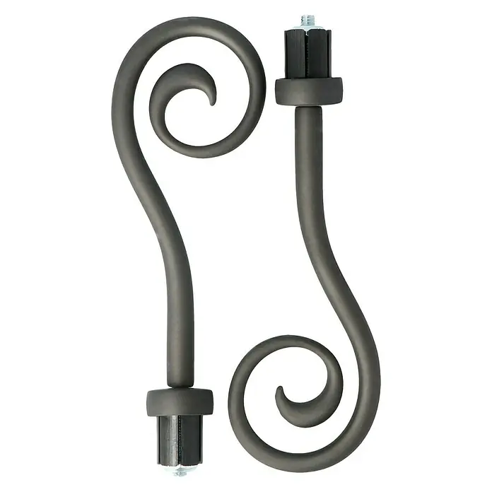Expo Ambiente Eindstuk Orbis - Iron look-brush, Geschikt voor: Gordijnroedes Ø 20 mm - Vooraanzicht