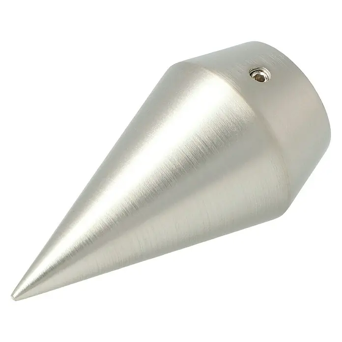 Expo Ambiente Endstück Point - Silber, Geeignet für: Gardinenstangen Ø 20 mm, 2 Stk. - Diagonale Ansicht