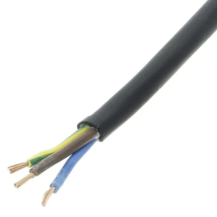 Profi Depot Rubberen kabel - Lengte: 10 m, 1 mm², Zwart - Close-up