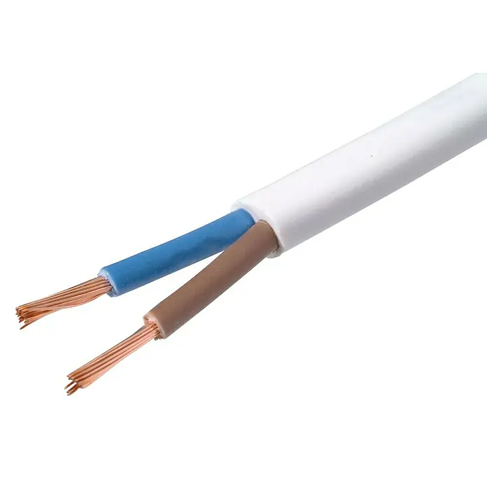 Profi Depot Huishoudkabel Plat - Lengte: 10 m, Wit - Close-up