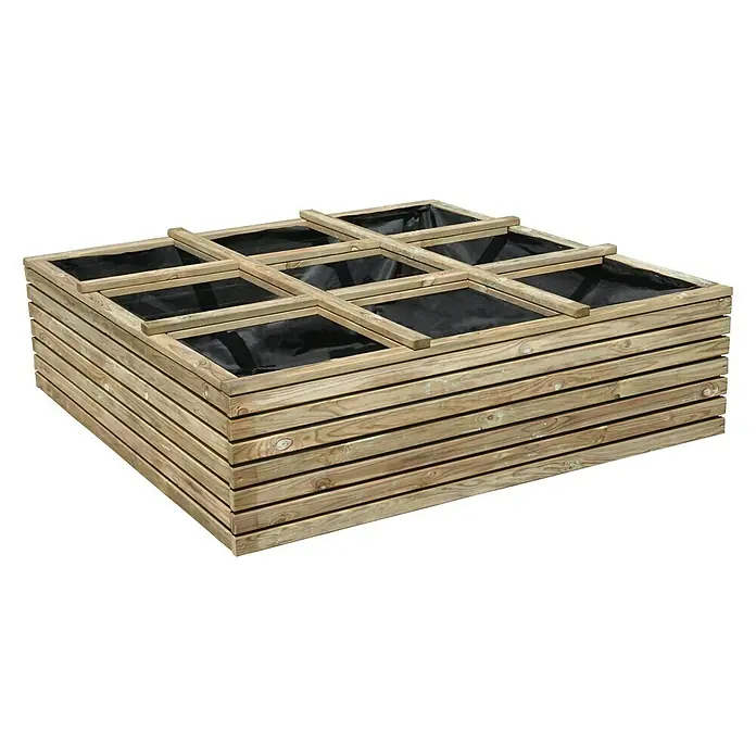 Forest-Style Huerto urbano Basil - 120 x 120 x 36 cm, Madera - Vista angular