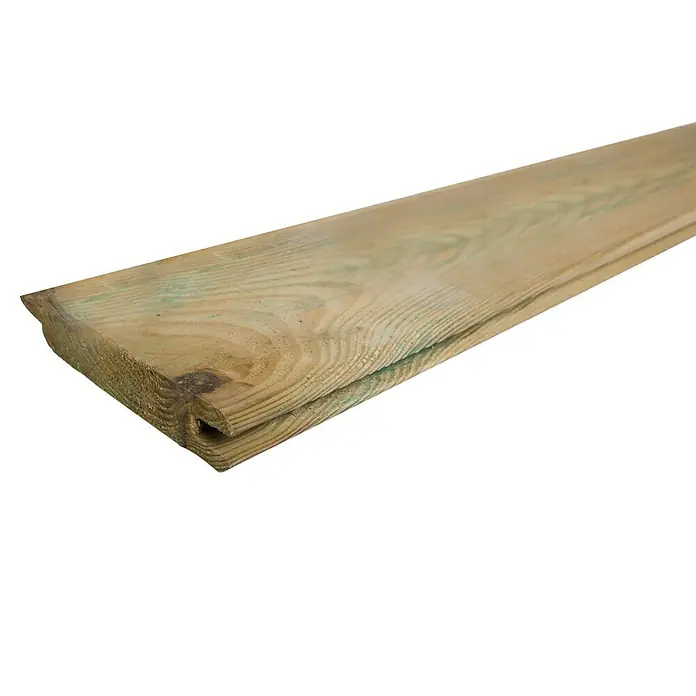 Forest-Style Traviesa de madera Lisa - 200 cm x 12 cm x 22 mm, Pino - Primer plano