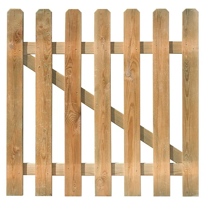 Forest-Style Puerta para el jardín Mustang - 100 x 100 cm, Natural - Vista frontal