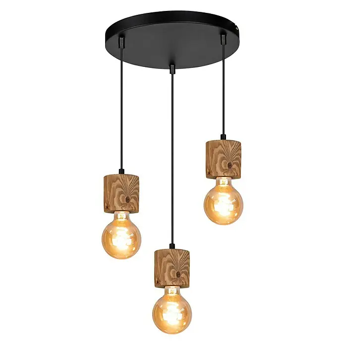 Spotlight Pendelleuchte rund Pino - 60 W, Ø x H: 95 mm x 100 cm, E27 - Diagonale Ansicht