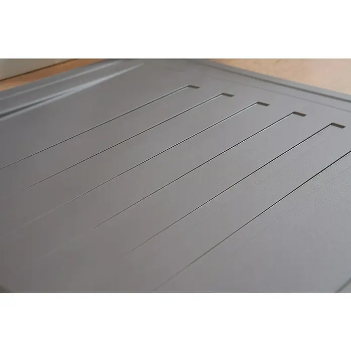 Respekta Einbauspüle Boston - 86 x 50 cm, 1 Becken, Mineralite, Betongrau - Detailaufnahme