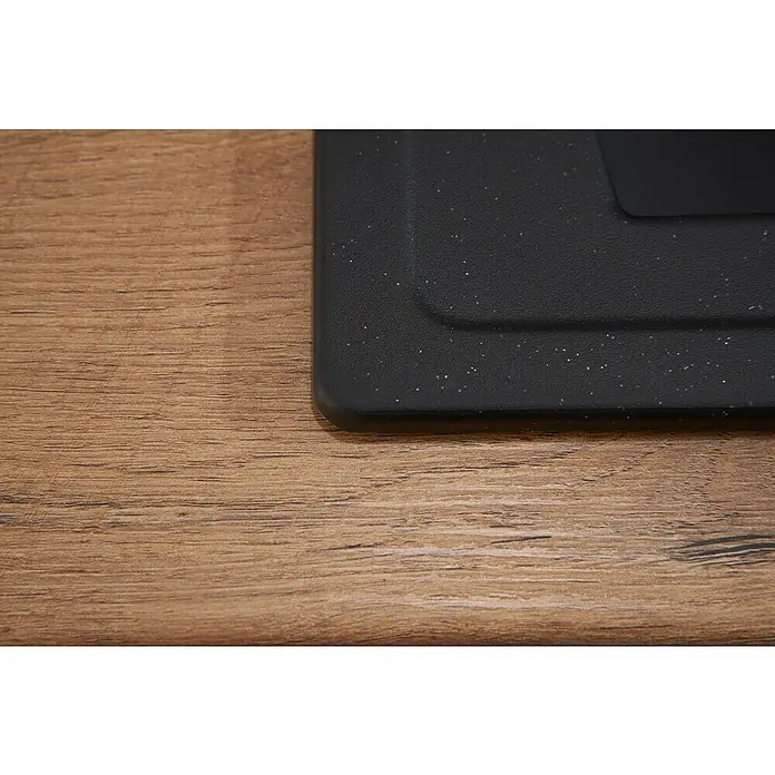 Respekta Einbauspüle Boston - 86 x 50 cm, 1 Becken, Mineralite, Schwarz - Detailaufnahme