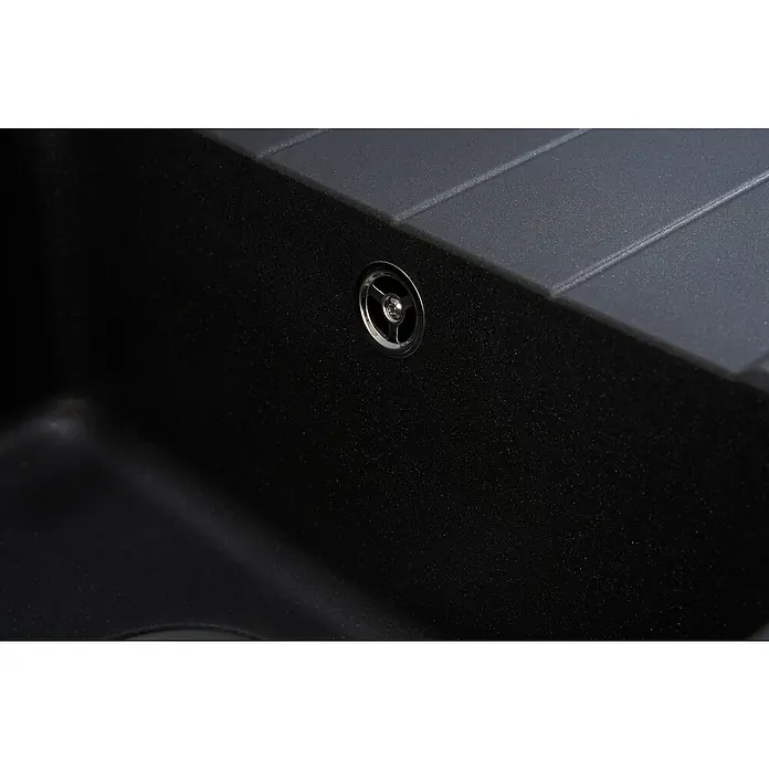 Respekta by Schock Einbauspüle Columbia - 100 x 50 cm, 1 Becken, Cristalite®, Schwarz - Detailaufnahme