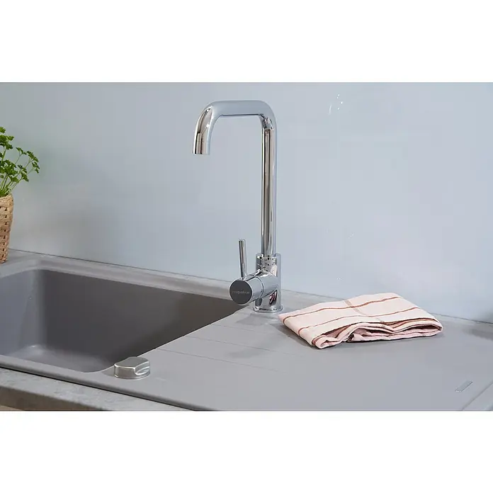 Respekta by Schock Einbauspüle Columbia - 100 x 50 cm, 1 Becken, Cristalite®, Grau - Stimmungsaufnahme