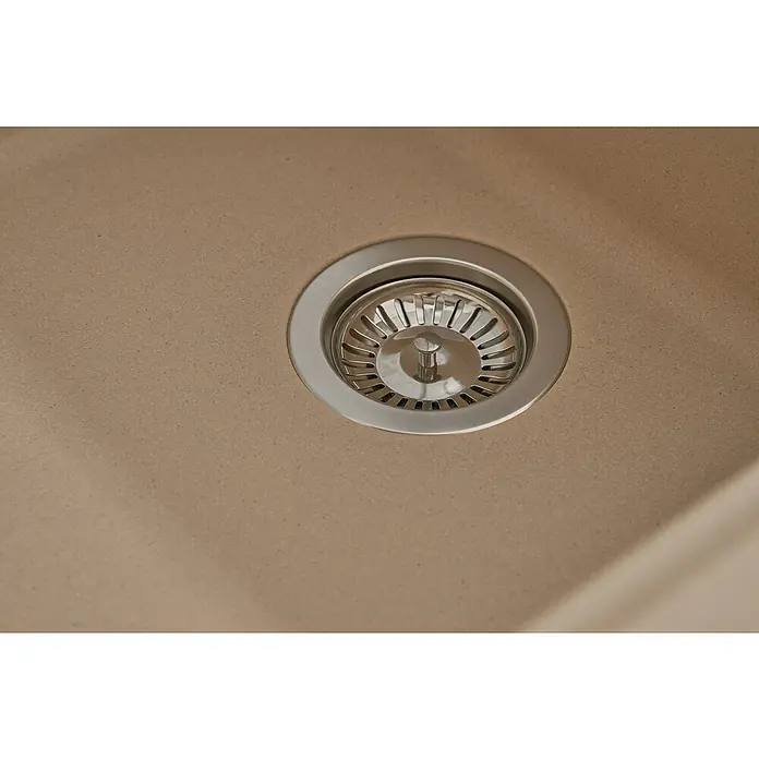 Respekta by Schock Einbauspüle Columbia - 100 x 50 cm, 1 Becken, Cristalite®, Beige - Detailaufnahme