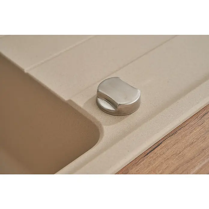 Respekta by Schock Einbauspüle Columbia - 100 x 50 cm, 1 Becken, Cristalite®, Beige - Detailaufnahme