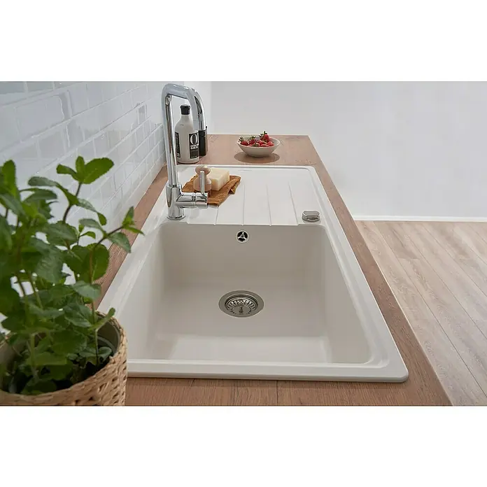 Respekta by Schock Einbauspüle Columbia - 100 x 50 cm, 1 Becken, Cristalite®, Weiß - Stimmungsaufnahme