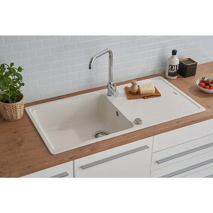 Respekta by Schock Einbauspüle Columbia - 100 x 50 cm, 1 Becken, Cristalite®, Weiß - Stimmungsaufnahme