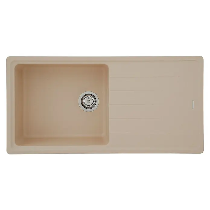 Respekta by Schock Einbauspüle Columbia - 100 x 50 cm, 1 Becken, Cristalite®, Beige - Ansicht von oben
