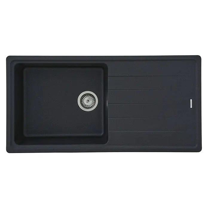 Respekta by Schock Einbauspüle Columbia - 100 x 50 cm, 1 Becken, Cristalite®, Schwarz - Ansicht von oben