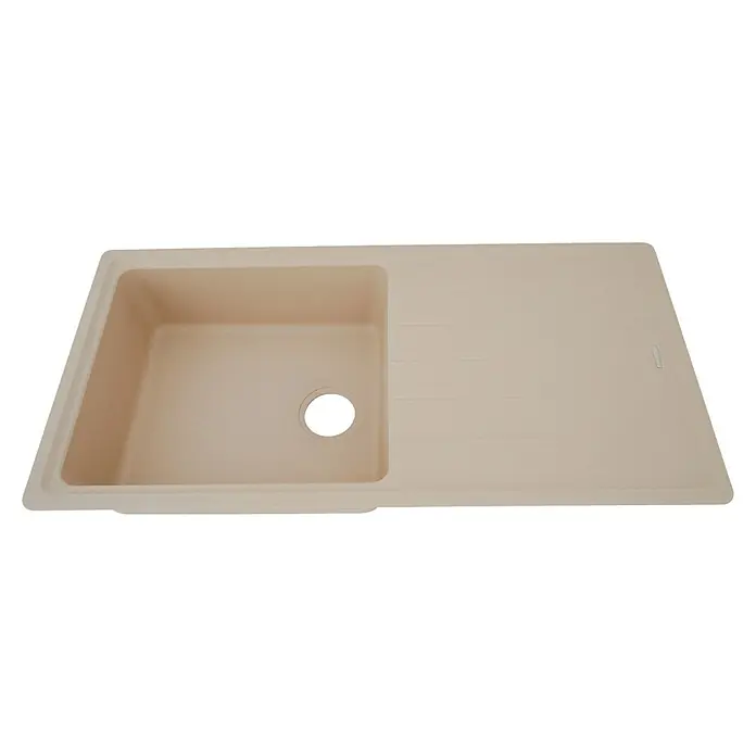 Respekta by Schock Einbauspüle Columbia - 100 x 50 cm, 1 Becken, Cristalite®, Beige - Diagonale Ansicht