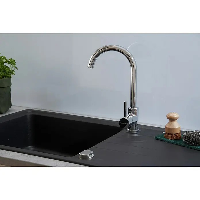 Respekta by Schock Einbauspüle Columbia - 100 x 50 cm, 1 Becken, Cristalite®, Schwarz - Stimmungsaufnahme