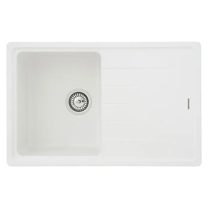 Respekta by Schock Einbauspüle Columbia - 78 x 50 cm, 1 Becken, Cristalite®, Weiß - Ansicht von oben