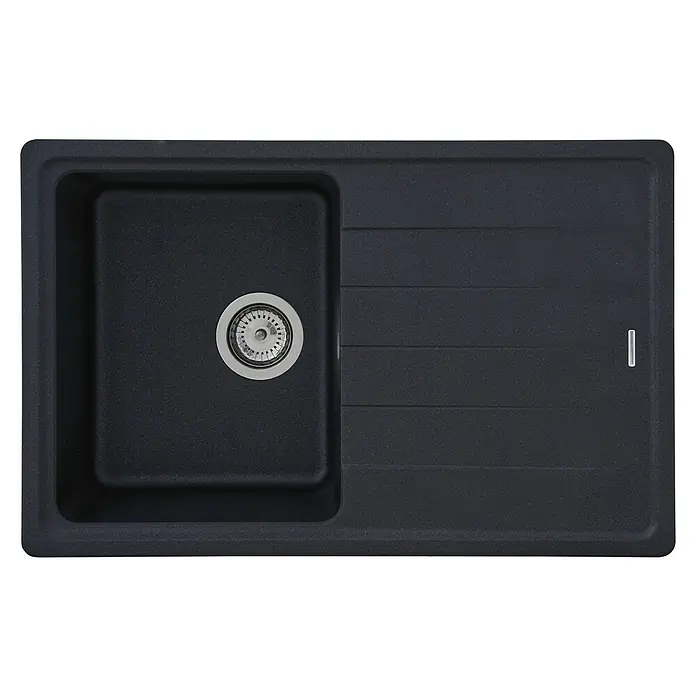Respekta by Schock Einbauspüle Columbia - 78 x 50 cm, 1 Becken, Cristalite®, Schwarz - Ansicht von oben