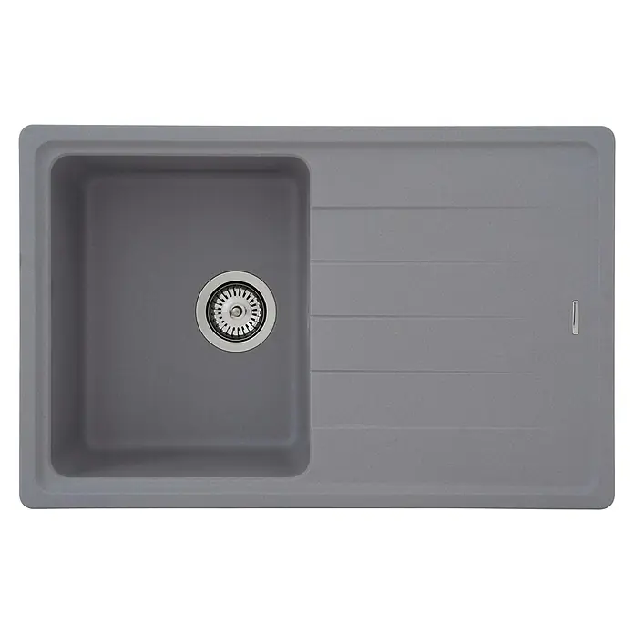 Respekta by Schock Einbauspüle Columbia - 78 x 50 cm, 1 Becken, Cristalite®, Grau - Ansicht von oben
