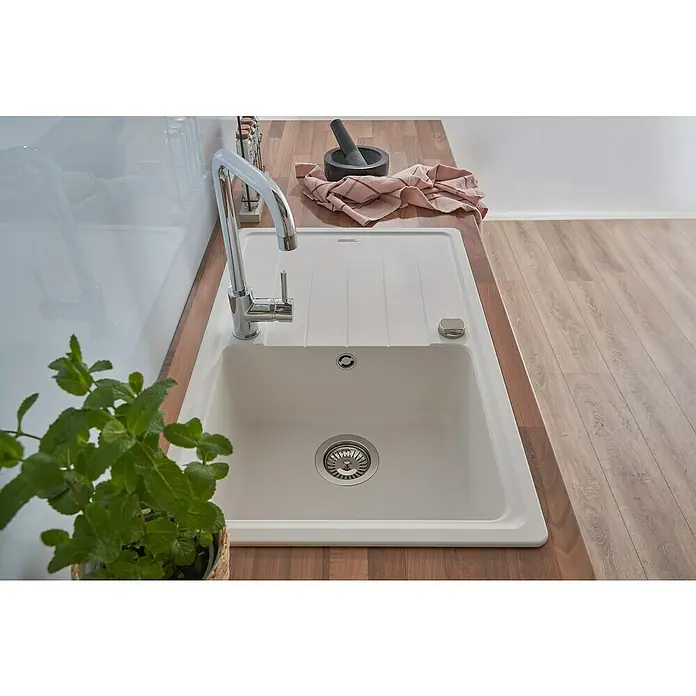 Respekta by Schock Einbauspüle Columbia - 78 x 50 cm, 1 Becken, Cristalite®, Weiß - Stimmungsaufnahme