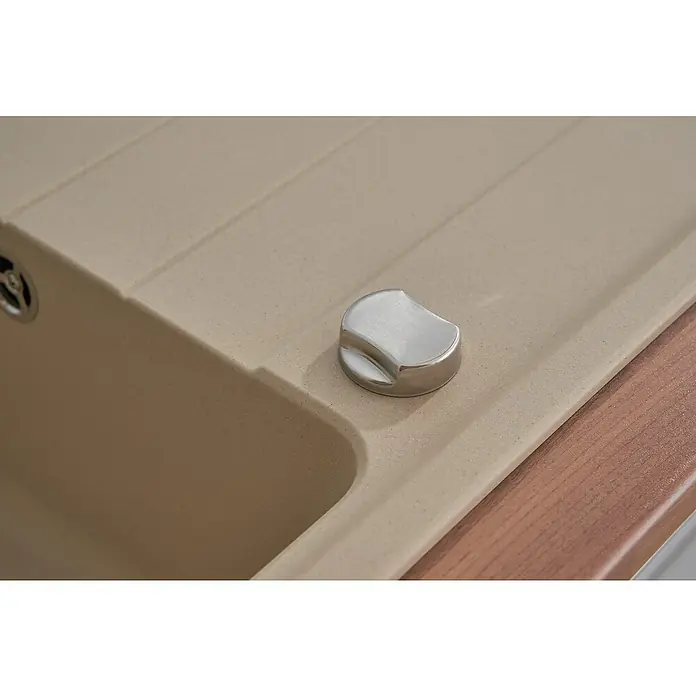 Respekta by Schock Einbauspüle Columbia - 78 x 50 cm, 1 Becken, Cristalite®, Beige - Detailaufnahme