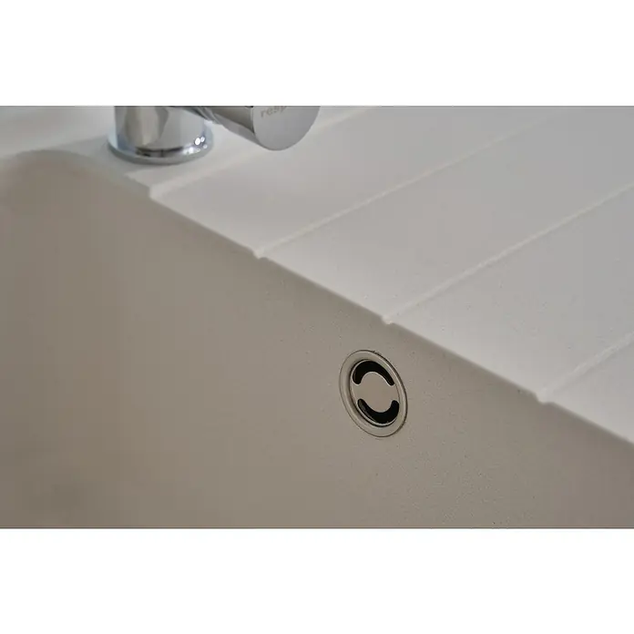 Respekta by Schock Einbauspüle Columbia - 78 x 50 cm, 1 Becken, Cristalite®, Weiß - Detailaufnahme