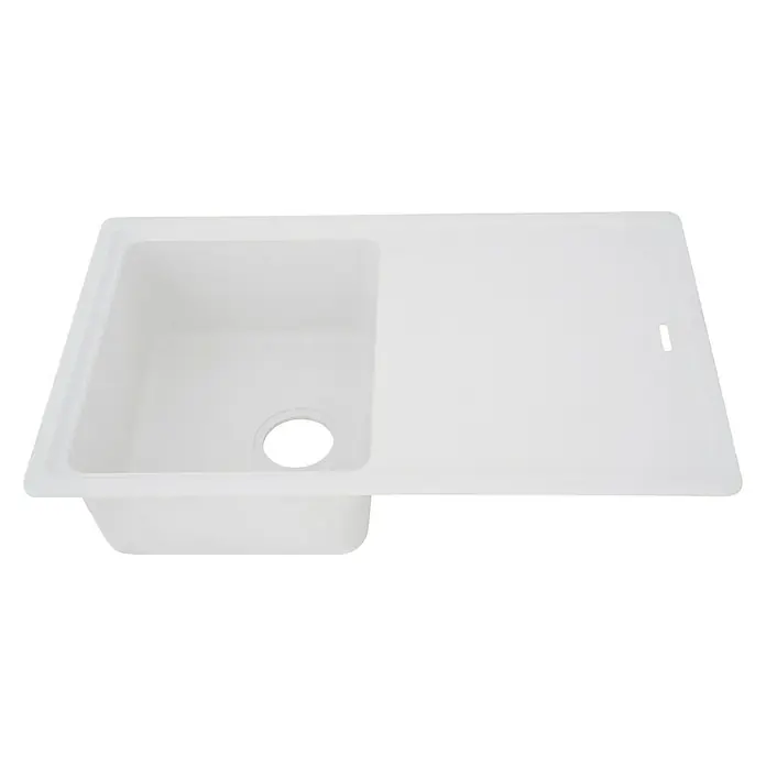 Respekta by Schock Einbauspüle Columbia - 78 x 50 cm, 1 Becken, Cristalite®, Weiß - Diagonale Ansicht