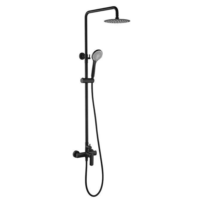 Imex Ural Sistema de ducha - Con grifo monomando, Número de tipos de chorro: 3 ud., Negro - Vista angular