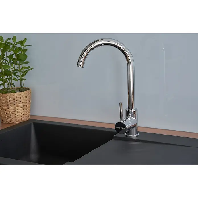 Respekta Einbauspüle Denver - 78 x 43,5 cm, 1 Becken, Mineralite, Schwarz - Stimmungsaufnahme