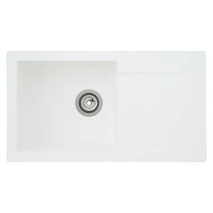 Respekta Einbauspüle Denver - 78 x 43,5 cm, 1 Becken, Mineralite, Weiß - Ansicht von oben