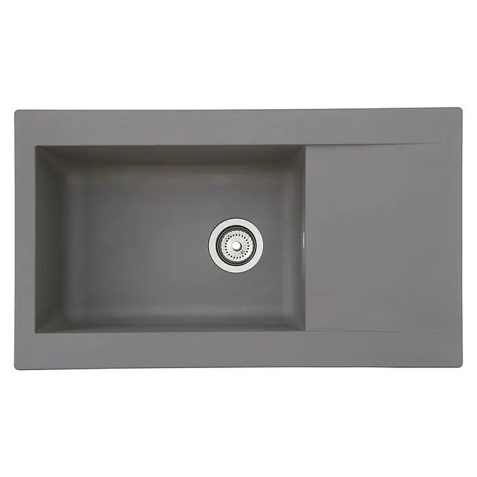 Respekta Einbauspüle Denver - 86 x 50 cm, 1 Becken, Mineralite, Betongrau - Ansicht von oben