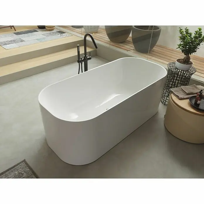 Kolpa San Samostojeća kada Pandora - D x Š: 163 x 68 cm, 230 l, Sanitarni akril, Bijele boje - Živopisni prikaz