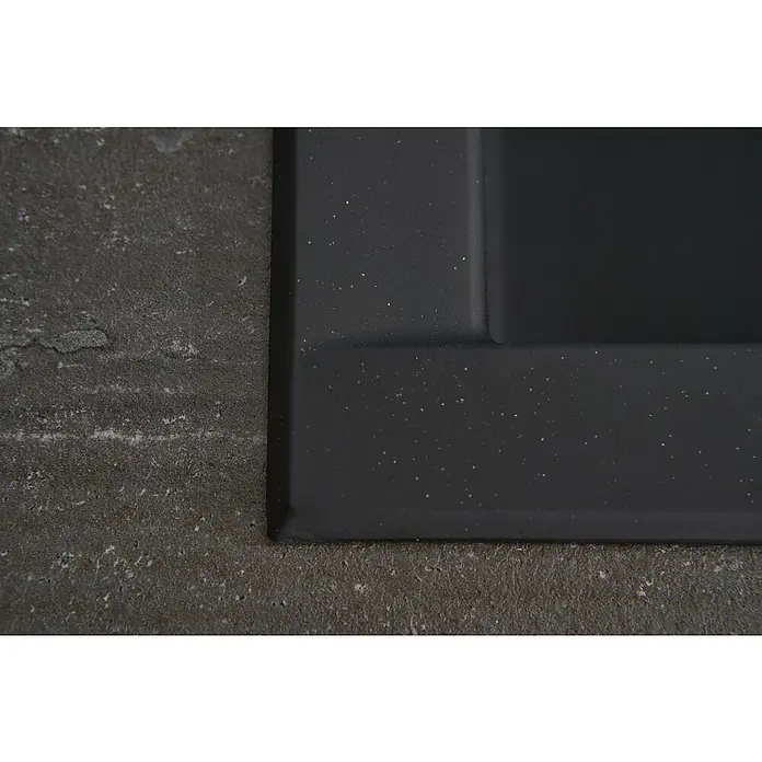Respekta Einbauspüle Houston - 80 x 50 cm, 1 Becken, Mineralite, Schwarz - Detailaufnahme