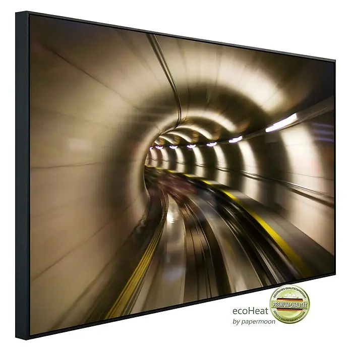 Papermoon Infrarot-Bildheizkörper Unterirdischer Tunnel - 120 x 60 cm, 750 W - Diagonale Ansicht