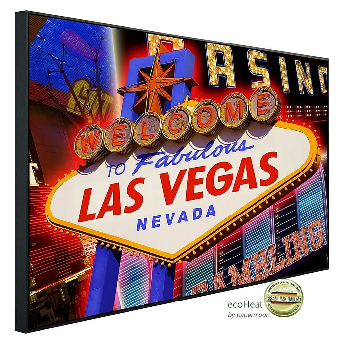 Papermoon Infrarot-Bildheizkörper Las Vegas - 120 x 60 cm, 750 W - Diagonale Ansicht