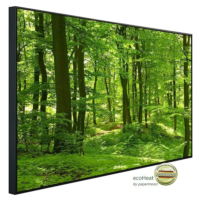 Papermoon Infrarot-Bildheizkörper Wald im Frühling - 120 x 60 cm, 750 W - Diagonale Ansicht